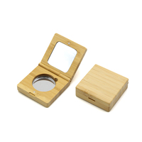 Nouveau Design Fard À Paupières Emballage Poudre Unique Compact Maquillage Vide Bambou Fard À Paupières Palette