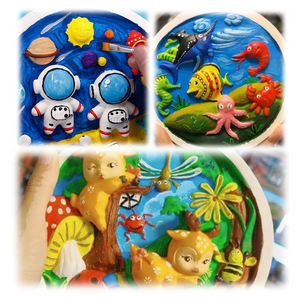 Prêt à peindre enfant bricolage décoration céramique assiette vierge jouet enfants cadeau dessin jouet créer artisanat d'art ensemble avec présentoir - Product Image 3