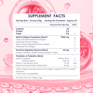 Collagène en poudre de qualité supérieure OEM ODM, mélange exclusif multi-collagène, favorise une digestion saine, antioxydant, pour les os, pour adultes - Product Image 2
