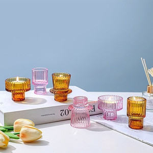 Vente en gros de bougeoirs en cristal de verre en forme de cône, élégants cadeaux de mariage et de la Saint-Valentin - Product Image 6