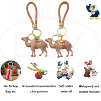 Souvenir Clip-on Camel hewan gantungan kunci Produsen Custom Molded 3D Logo karet lembut gantungan kunci untuk tas hadiah jimat