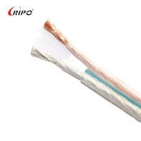 Cable de Altavoz RIPO Transparente y Flexible de 2 Núcleos, Par Trenzado, con Revestimiento de PVC Suave para HDTV, Computadora y Monitor
