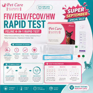 ชุดตรวจแมว 4-in-1 ลดราคาสุดพิเศษเดือนกันยายน ตรวจหาโรค <span class=keywords><strong>FIV</strong></span>/FELV/FCOV/HW โรคภูมิคุ้มกันบกพร่องในแมว โรคลิวคีมา โรคไวรัสโคโรนาไวรัส และโรคหนอนหัวใจ - Product Image 1