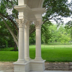 Außen dekoration Massive weiße Marmorsäule Top römische Säulen Hauptstadt Hand geschnitzt Ägypten Beige Natur marmor Säule Hauptstadt - Product Image 2