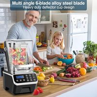 Blender Komersial 2200W 2.1QT Motor Tanpa Sikat yang Tenang Bilah Paduan Kontrol Kecepatan yang Dapat Disesuaikan Layar Digital Pembersihan Otomatis
