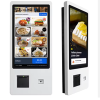 Kiosco de Pago Vertical con Pantalla Táctil de 21.5 Pulgadas, Montado en la Pared, para McDonald's, Autoservicio, Recogida de Boletos Registrados, Lector de Códigos de Barras Interior