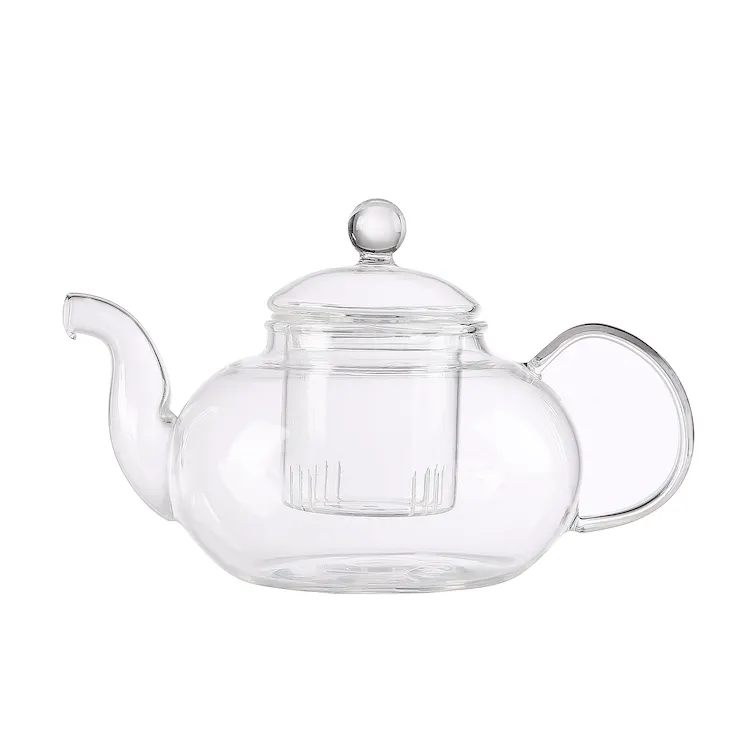 Théière à thé en verre Borosilicate, avec infuseur amovible, résistante aux chocs thermiques, en verre Borosilicate