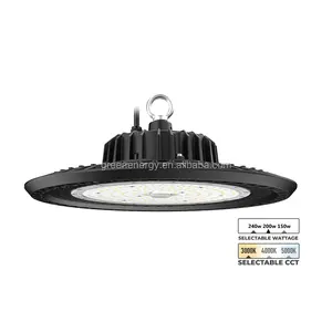 shenzhen factory big size hibay 3 cct & watt selectable ufo high bay light 4000k 5000k 6500k 150w 120w 100w highbay fixture