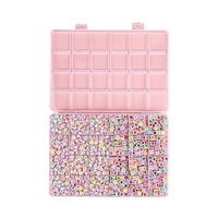 Bestseller - Ensemble de perles alphabétiques à 24 compartiments - Emballage en boîte blanche pour jeunes - Vente en gros - Kit d'accessoires de bijoux DIY - Fabrication de bracelets