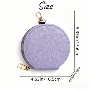 Personalized Leather Fashion Coin Purse Custom Engraved Name Flower Design Small Zippered <b>Wallet</b> <b>Keychain</b> Daily Use - Product Image 6