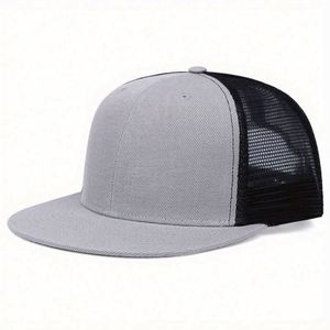 Wholesale Blank Snapback Cap Custom Embroidery Logo <b>Flat</b> Bill Mesh Snapback Trucker <b>Hats</b> - Product Image 5