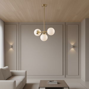 3 <b>Light</b> Frosted Glass <b>Globe</b> Chandelier Elegant Pendant Lighting Indoor Fixture - Product Image 2