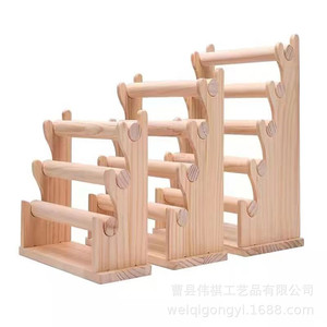 Wooden Jewelry Rack Multi Layer Bracelet Storage Display Stand For Jewelry Organizers <b>Desktop</b> Use Retro Color Simple Style - Product Image 2