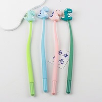 Nouveau stylo promotionnel en gel noir anti-stress en plastique, avec tête de dessin animé en gel souple, 0,5 mm, pour étudiants