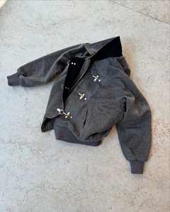 Kustom jaket wol pria grosir Zip up Boxy Fit ukuran besar Fireman gesper mewah kebesaran tahan air musim dingin jaket bulu - Product Image 2