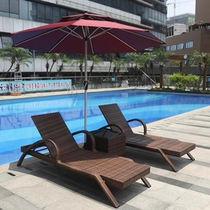 Chaise longue de jardin moderne et simple en <span class=keywords><strong>rotin</strong></span> brun pour la détente en plein air, idéale pour la cour, la villa, le bord de la piscine, le <span class=keywords><strong>bain</strong></span> de <span class=keywords><strong>soleil</strong></span>, le transat de piscine - Product Image 6