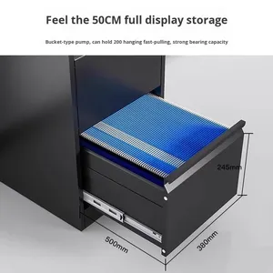 Armoire de classement en acier à quatre tiroirs réglable et verrouillable pour la maison ou le bureau – Classeur rapide A4FC pour contrats - Product Image 4