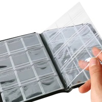 Album de collection de pièces de monnaie en PVC de haute qualité à 12 pochettes - 3x3cm/1.2x1.2 pouces, avec fermeture à clip, style tendance, carte personnalisable