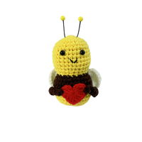 Poupée de poche abeille crochetée à la main de 4.1 pouces sac à pendentif abeille en tricot beau cadeau de la Saint-Valentin pour les amis et la famille