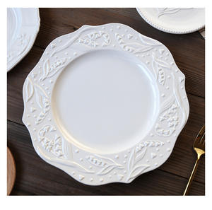 Assiette à gâteau NOVALITABLE, vaisselle française, assiette en céramique pour steak, pâtes, dessert, assiette occidentale pour dîner - Product Image 4