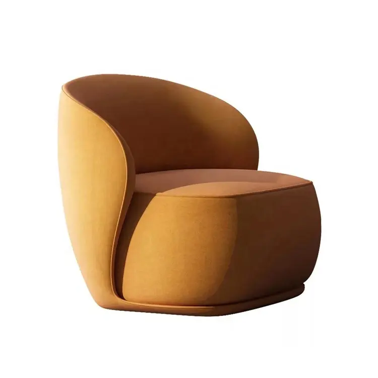 Luxury Italy design leisure accent chair mobili da soggiorno base in metallo divano singolo poltrona moderna in tessuto