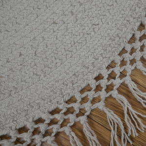 Alfombra Redonda Trenzada de <span class=keywords><strong>Dos</strong></span> Lados, Tejido Plano, de <span class=keywords><strong>Lana</strong></span>, <span class=keywords><strong>con</strong></span> Borlas, Venta al Por Mayor - Product Image 2