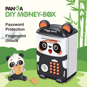 Tirelire en plastique pour enfants, motif panda, avec mot de passe et déverrouillage par <span class=keywords><strong>empreinte</strong></span> digitale, tirelire à monnaie avec musique - Product Image 2