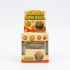 Hamburger Fidget Spinner Press & Spin, Balle anti-stress imprimée en 3D en forme de burger, Jouet de bureau pour soulager l'anxiété et le jeu sensoriel - Product Image 3