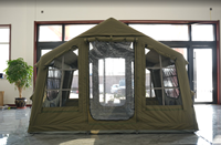 Tentes gonflables de camping en plein air en nylon kaki portables personnalisées pour 4 à 8 personnes, imperméables >3000 mm, installation rapide, tente à air triple couche
