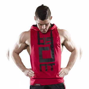 เสื้อกล้ามเพาะกายสำหรับผู้ชาย,เสื้อกล้ามสำหรับใส่ออกกำลังกายสร้างกล้ามเนื้อสีแดง - Product Image 1