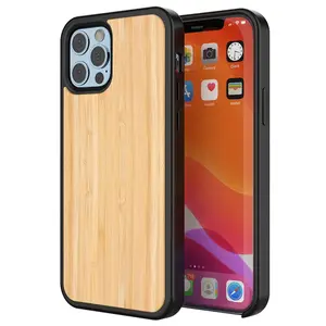 Funda de madera auténtica para teléfono móvil, carcasa de madera Natural para iPhone 11/12/13/pro/max, grabado Biodegradable