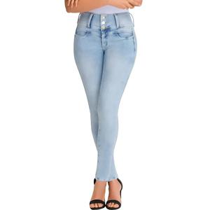<span class=keywords><strong>Jeans</strong></span> de contrôle du ventre de levage des fesses avec ceinture intérieure <span class=keywords><strong>Jeans</strong></span> taille haute avec Super Lipo Spandex Denim Corset Jean à jambe droite - Product Image 4