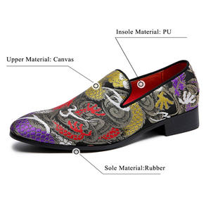 Chaussures de smoking brodées à bout pointu pour hommes et femmes, grandes tailles 37-48, mocassins décontractés, chaussures de mariage A5881 - Product Image 2