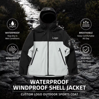 Veste de randonnée unisexe à capuche, imperméable et coupe-vent, avec fermeture éclair intégrale, pour la montagne et les sports de plein air, personnalisable avec logo