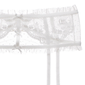 Ensemble de <span class=keywords><strong>porte</strong></span>-jarretelles de style français avec soutien-gorge en dentelle transparente ultra-mince <span class=keywords><strong>à</strong></span> clipser - Product Image 3