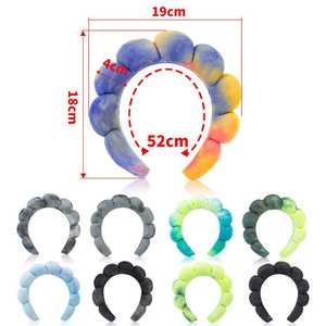 Logo personnalisé Nuage Éponge Spa Bandeaux Antidérapant Puffy Chapeaux Avec Bracelet Rose Maquillage Bandeau Ensemble Accessoires De Cheveux - Product Image 3