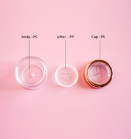 Bocaux cosmétique en plastique pour échantillons, tamis, réservoir d'eau, taille de voyage, conteneur cosmétique, 3g 5g 8g avec couvercle noir