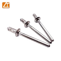 Rivets à percussion structurels à simple poignée en acier inoxydable 316 de qualité marine pour supports photovoltaïques, murs rideaux et profilés en aluminium