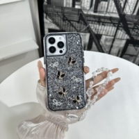 Étui de téléphone antichoc brillant en TPU+PC avec décor papillon et paillettes époxy 3-en-1 pour Oppo Realme 16 5G, Realme 16 Pro Plus 5G, Reno 16 5G