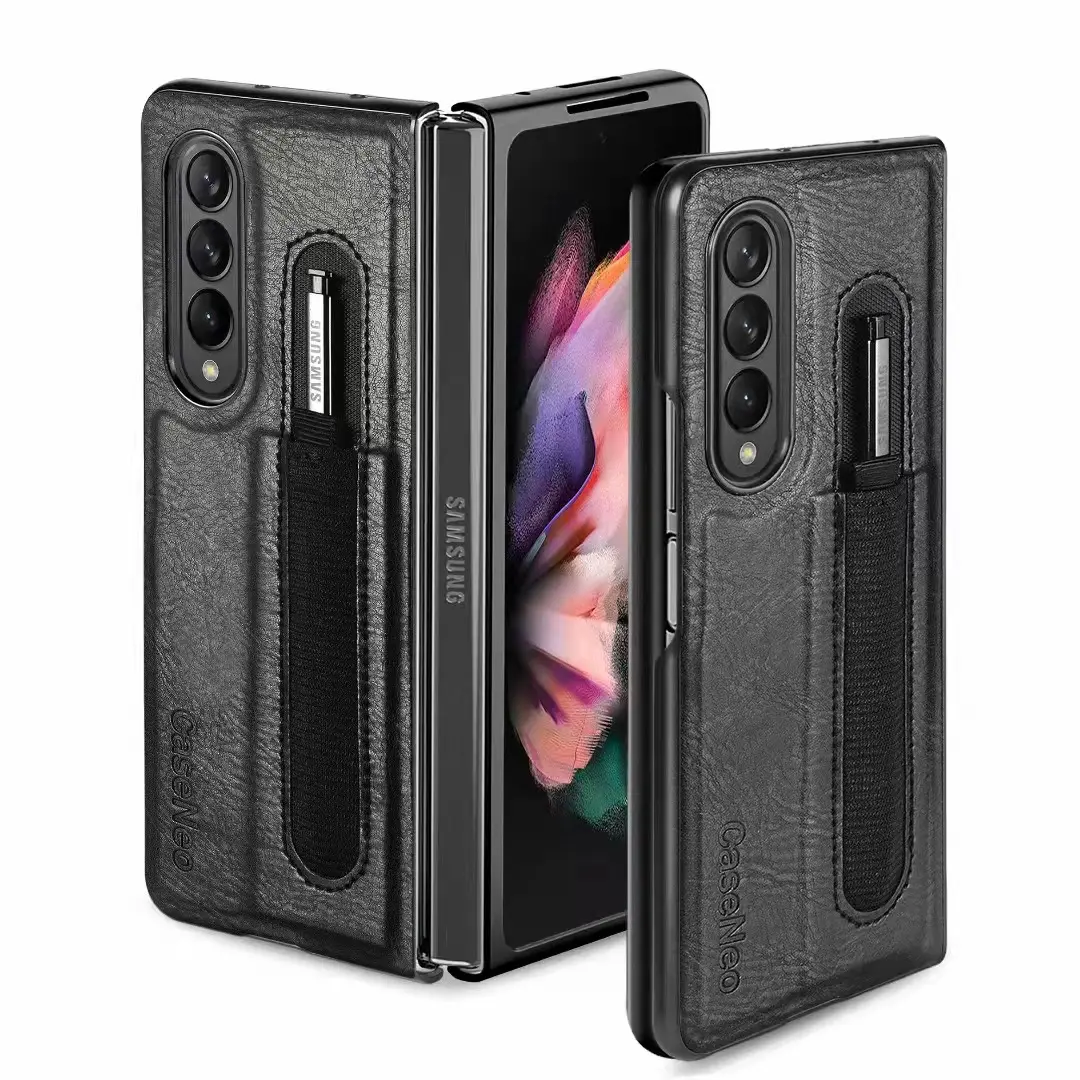 For Samsung Galaxy Z Fold 4 Hybrid Shockproof Phone Case Folding Pen Hole Phone Cover For Samsung Z Fold 4 Leather Case