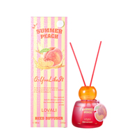 LOVALI 100ml Zomerperzik Rietdiffuser Verlooprode Kalebas Glazen Fles Zoete Fruitgeur Huisluchtverfrisser Aangepast Logo