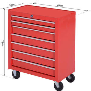 Chariot robuste atelier métal mobile <span class=keywords><strong>coffre</strong></span> roulant ensemble d'outils boîte 7 tiroirs mécanique armoire à outils pour voiture - Product Image 4