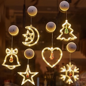 Luces Decorativas de Navidad con Diseño de Santa Claus, Muñeco de Nieve y Copos de Nieve para Ventanas, Paredes Interiores y Balcones, Ideales para Navidad, Halloween y Celebraciones - Product Image 6