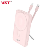 Nouvelle Tendance 2025 : Batteries Externes Portables WST 10000mAh à Charge Rapide Magnétique Sans Fil 15W et PD20W pour l'Extérieur (Vente en Gros)