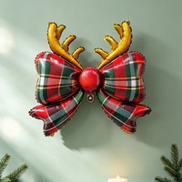 Nuevos Estilos de Globos Inflables de Papel de Aluminio con Forma de Reno y Lazo, Globos de Mylar para Decoración Navideña y Fiestas