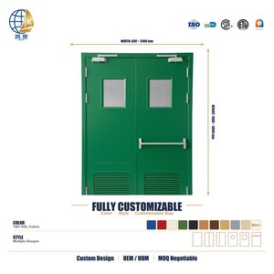 Puerta de Acero Contra Incendios con Clasificación de Resistencia al Fuego de 120 Minutos, Marco Galvanizado, Puerta Comercial de Acero Contra Incendios con Barra Antipánico para Salida de Emergencia - Product Image 2