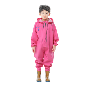 Combinaison de pluie imperméable une pièce de haute qualité pour enfants avec bottes intégrées, combinaison de pêche et de jeu pour enfants - Product Image 2