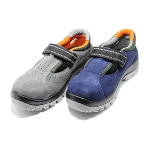 Промышленные ботинки из натуральной кожи, устойчивые к проколу, дышащие летние сандалии, безопасная обувь со стальным носком для мужчин
