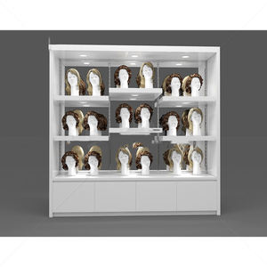 Espositore Autoportante per Parrucche ed Extension con Struttura <span class=keywords><strong>in</strong></span> Legno e Metallo, Ripiani Regolabili per Saloni, Negozi di Parrucche e Boutique di Bellezza - Product Image 3