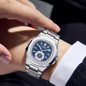 X-GEQCK Jam Tangan Pria Mewah Jam Tangan Pria Kuarsa Baja Bisnis Jam Tangan Pria Tahan Air Lampu Malam Tanggal Jam Tangan Pria - Product Image 6